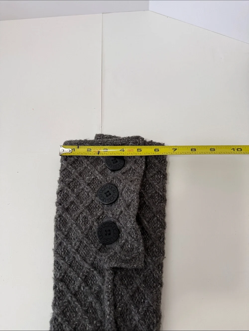 UGG Charcoal Knit Button Knee-High Boots